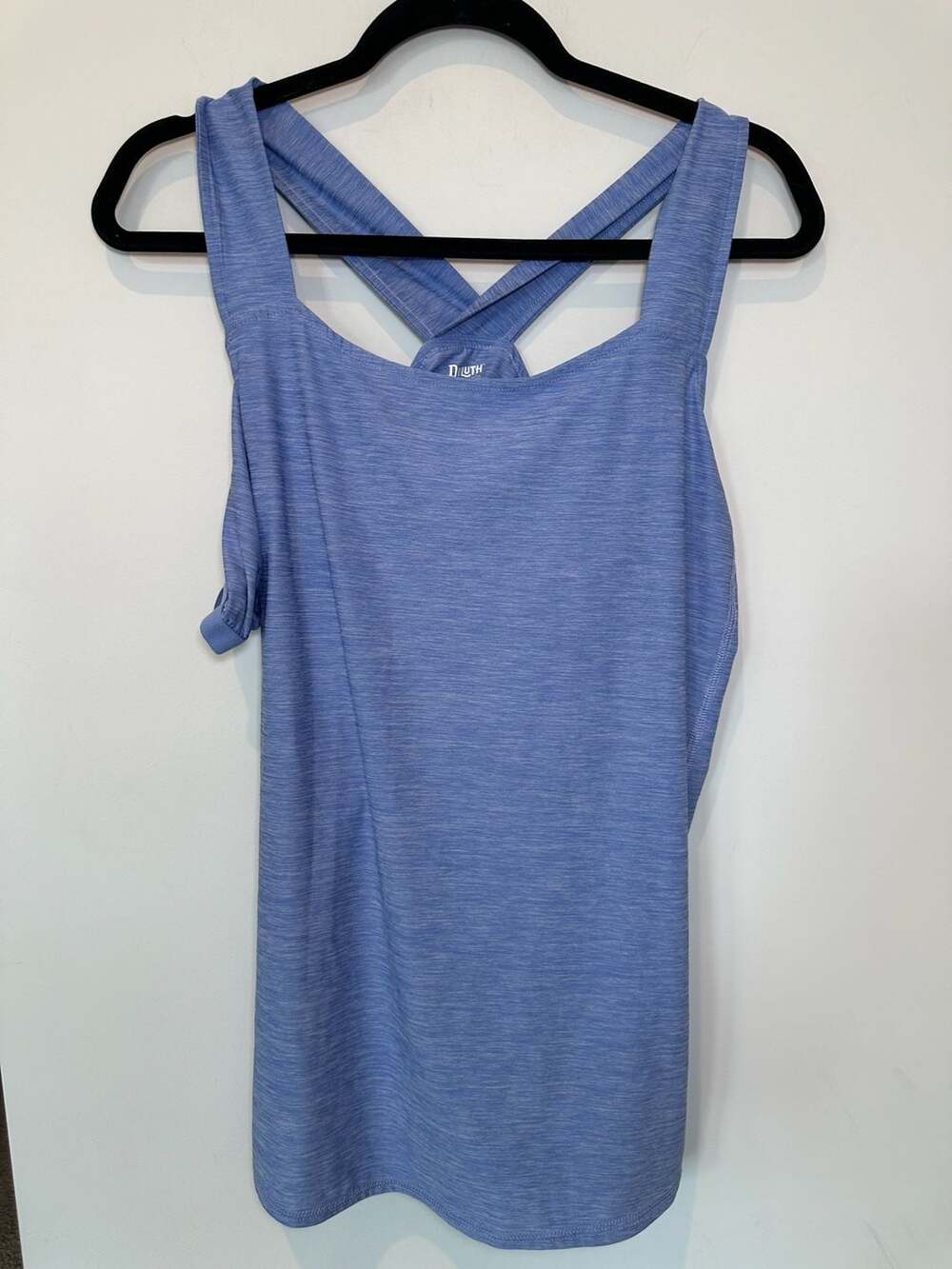 Duluth Trading Co Cross Back Tank Top Size L Blue Heather Activewear